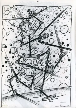 Illustration d'Eric Heilmann extraite de Dissensus, spécial Graphistes, ca. 1995