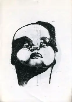 Illustration de Barthélémy Schwartz extraite de Dissensus, spécial Graphistes, ca. 1995