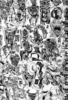 Illustration de Bruno Richard extraite de Human Sexy Maladi, éd Psychedelic Pigs, 1997.