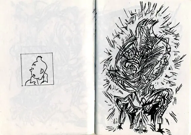 Double page de Bruno Richard extraite de L sont de sortie + Réciproquement, éd. vitrine, 1992