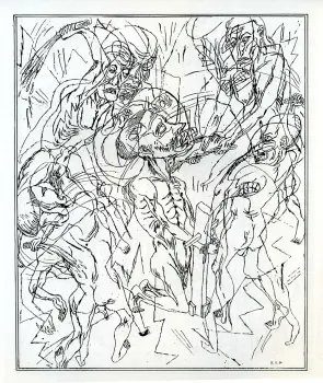 Illustration de Bruno Richard extraite de La pitié du cruel, 1996