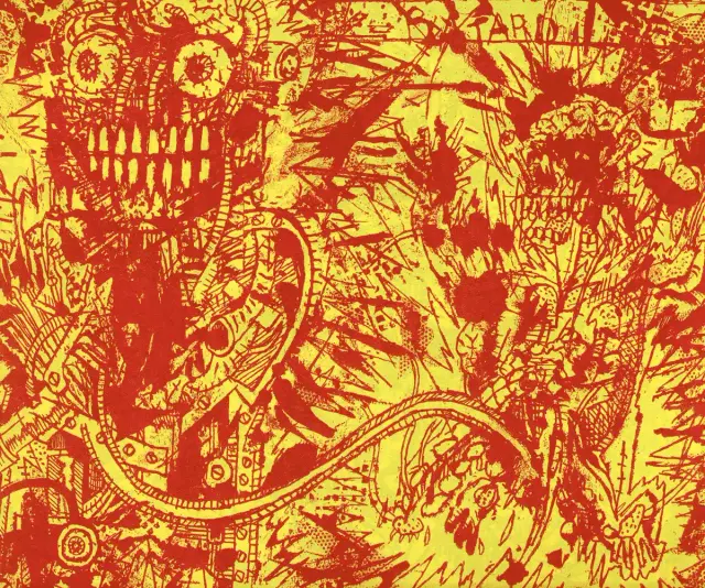 Illustration de Pakito Bolino extraite de Okaba Toxic Batard #1, éd. Lune Produck, 1992.