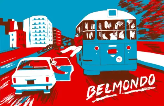 Double page extraite de Belmondo, de Simon Roussin