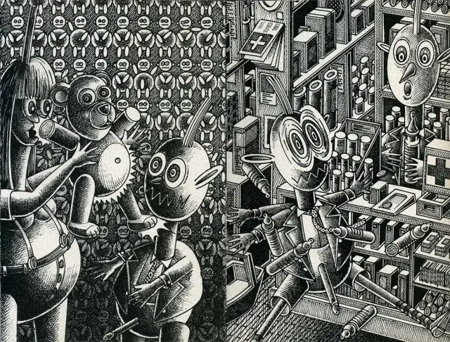 Double page de Pascal Doury extraite de Dora Diamant est née le 23 Juin 1986
