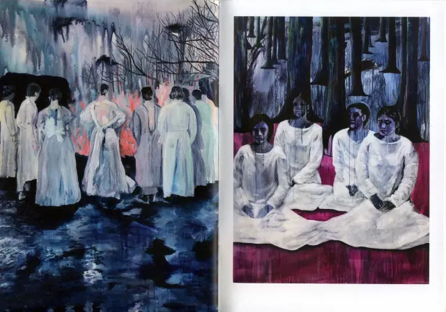 Double page extraite d'Écorce, de Marie-Pierre Brunel - éd. Joie Panique
