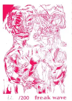 Sérigraphie de Bruno Richard accompagnant le tirage de tête du sixième numéro de Freak Wave
