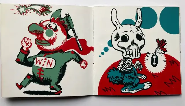 Double page extraite de Fucking details, de Mathieu Desjardins - Éd. Bongoût 2002