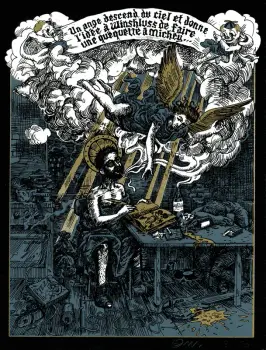 Sérigraphie jointe à l'édition de luxe de In God We Trust, de Winshluss