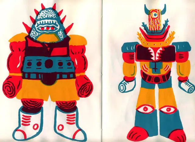Double page extraite de Infernal monsters, Ben Sanair, éd. La Générale Minérale - 2021