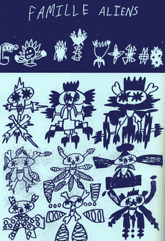 Famille Aliens, dessin extrait de OkiDoki