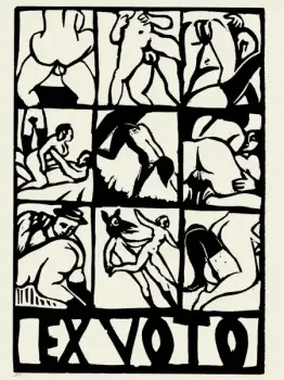 Linogravure de Roland Topor extraite de Rebonjour