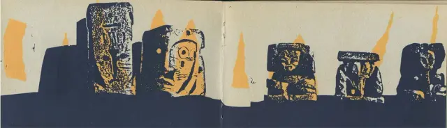 Double page extraite de Terres de feu, de Frédéric Lévy-Hadida, 1994.