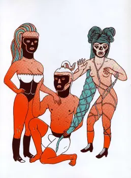 Illustration de Delphine Chauvet extraite de Tignasse Parade, éd. Méconium - 2016.