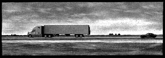 Illustration de Thomas Ott extraite de Route 66, éd. Louis Vuitton