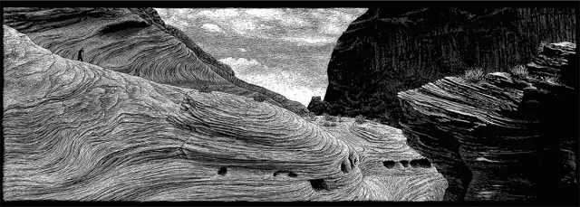 Illustration de Thomas Ott extraite de Route 66, éd. Louis Vuitton