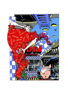 Illustration de Benito extraite du portfolio Chic ou voyou, éd. L'Atelier, 1983.